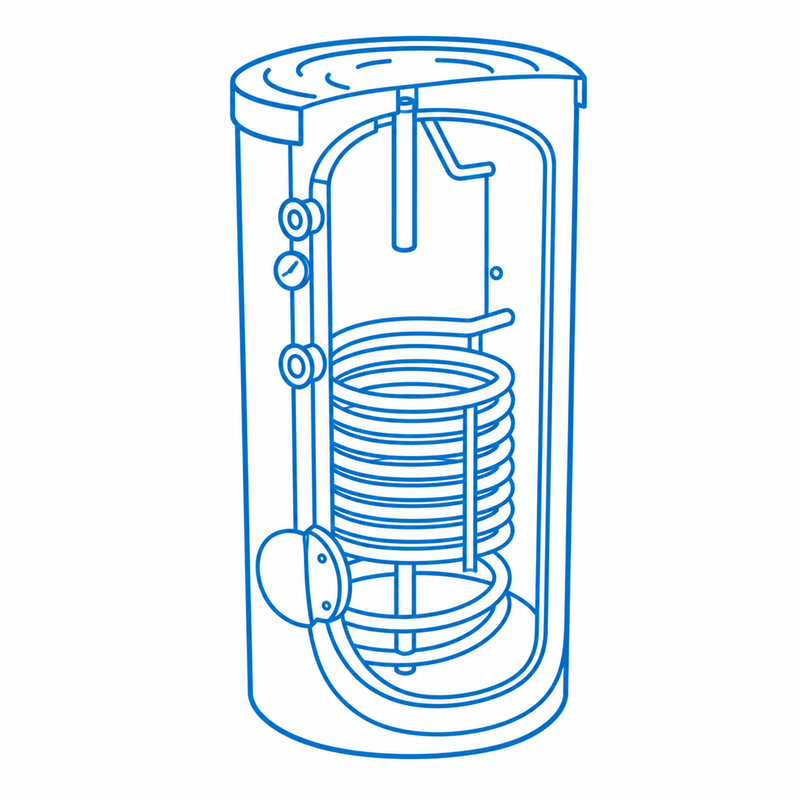 Warmwasserspeicher mit Wärmetauscher