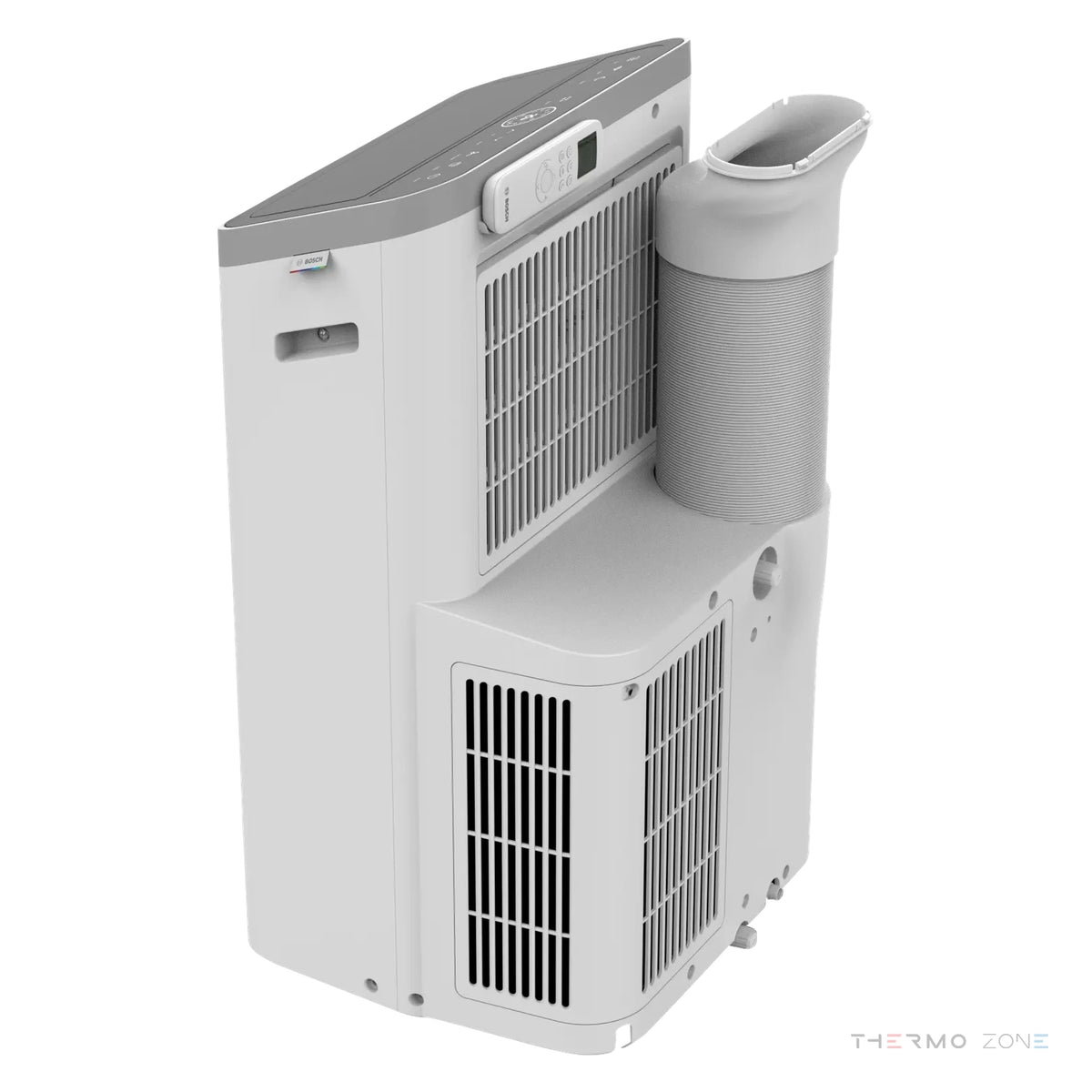 Mobiler Klimaanlage BOSCH C4000-EU Rückseite mit Abluftschlauch und Lüftungsgitter