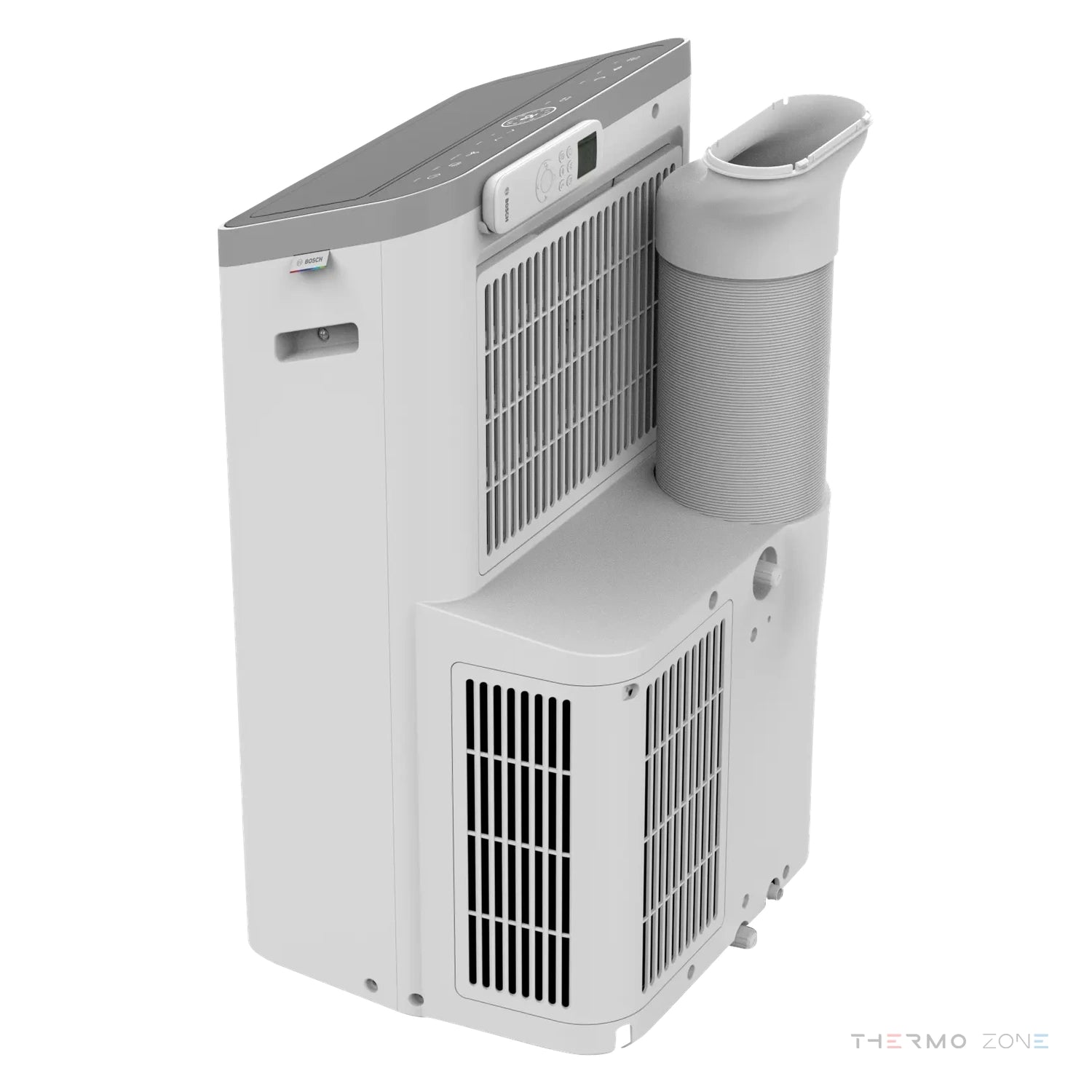 Mobiler Klimaanlage BOSCH C4000-EU Rückseite mit Abluftschlauch und Lüftungsgitter