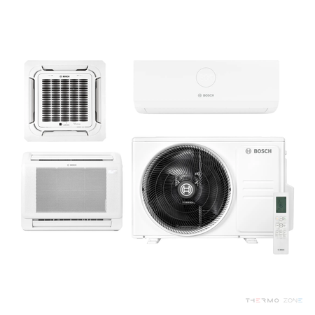 Bosch Climate CL5000M Multi-Split Außengerät – Produktansicht mit Innengeräten