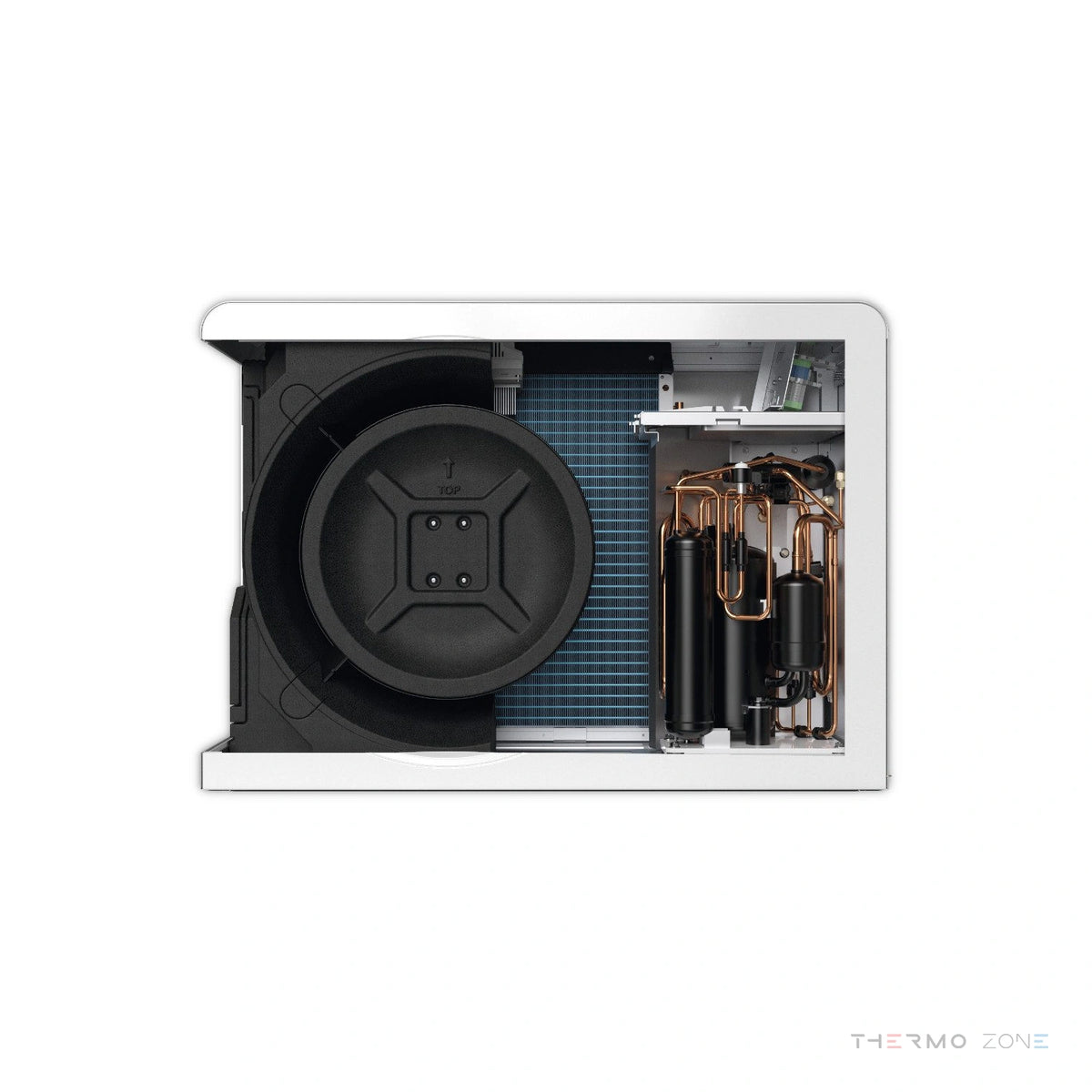 BOSCH Compress 5800i AW R290 Innenansicht mit Kompressor und Wärmetauscher
