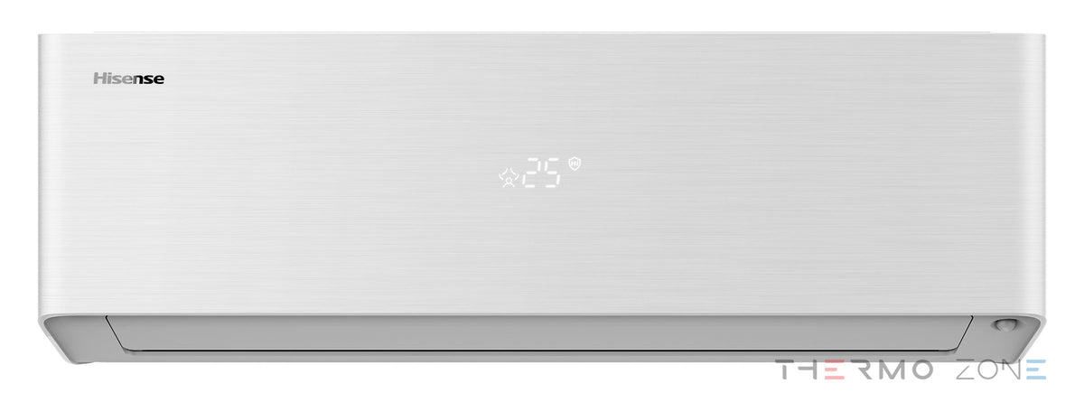 Hisense Energy Pro X weißes Innengerät in Frontansicht mit geschlossenem Luftauslass