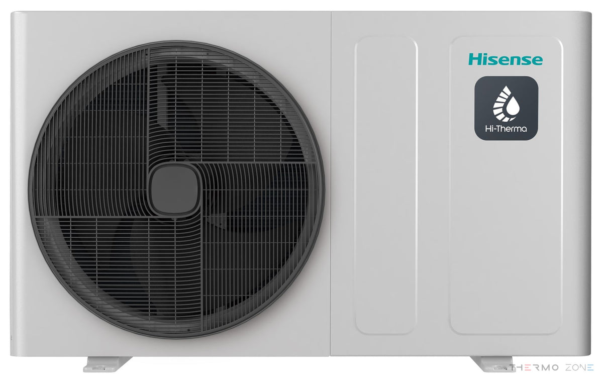 Hisense Hi-Therma Monoblock AHZ-120HEDS1 und AHZ-160HEDS1 Luft-Wasser-Wärmepumpe – Frontansicht