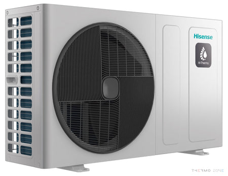 Hisense Hi-Therma Monoblock AHZ-120HEDS1 und AHZ-160HEDS1 Wärmepumpe – Seitenansicht links