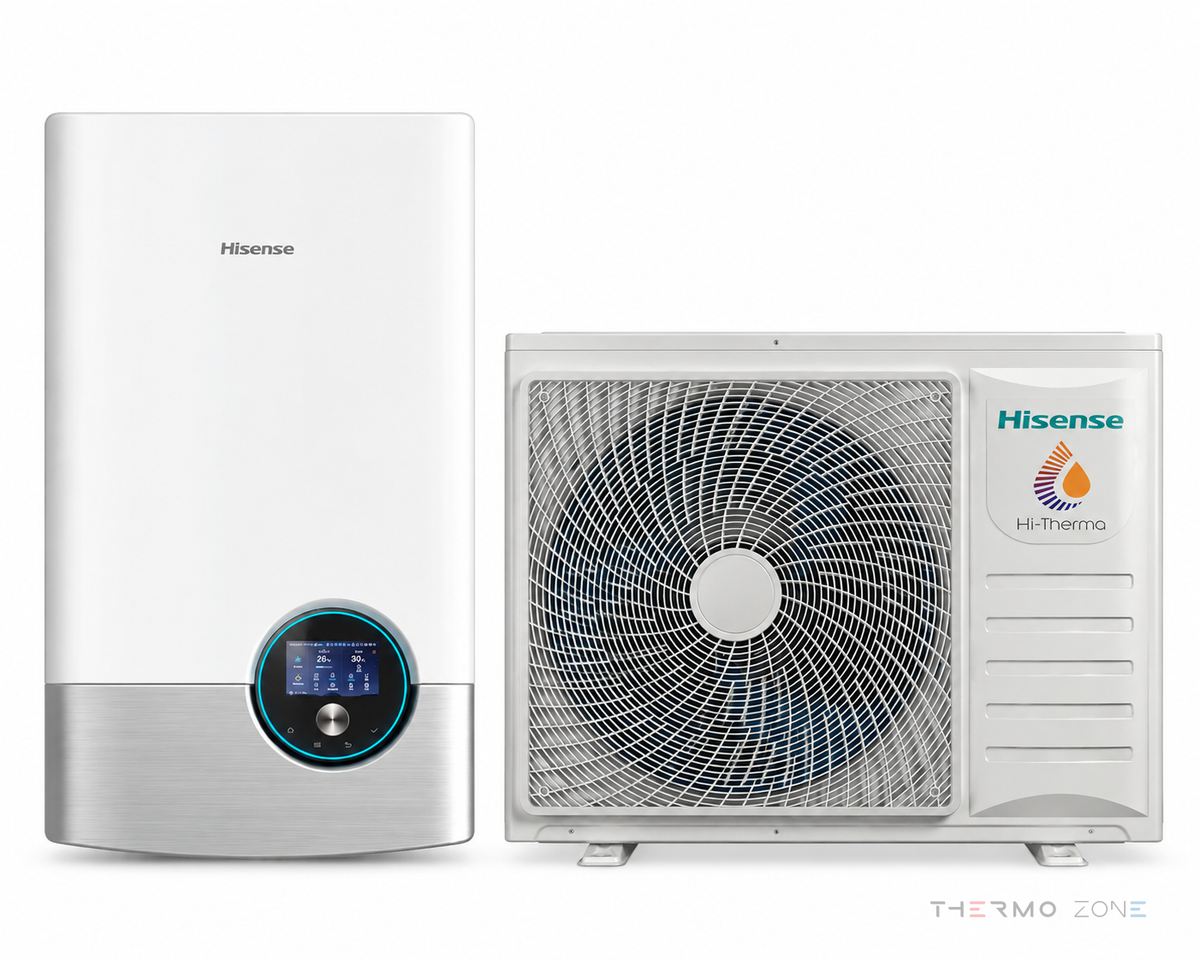 Hisense Hi-Therma Split Wärmepumpe mit Inneneinheit und Außeneinheit