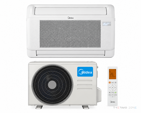 Midea Kompakttruhe Split-Klimaanlage mit Innengerät, Außengerät und Fernbedienung
