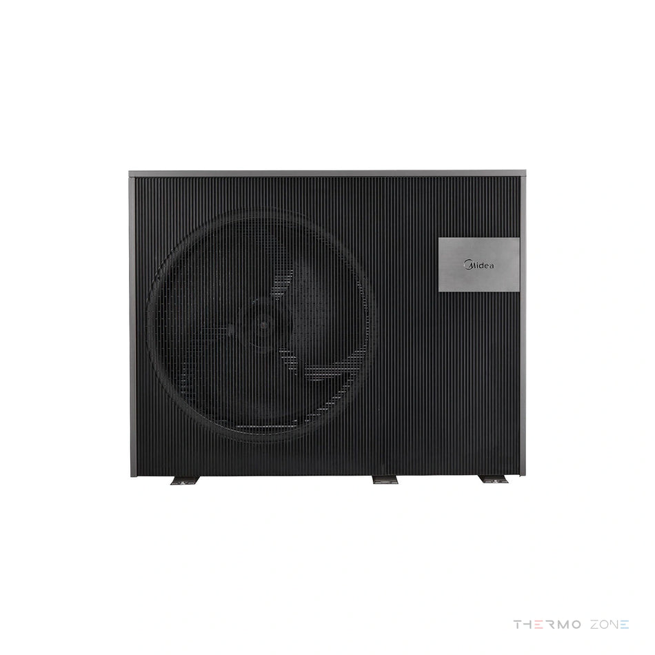 Midea M-Thermal Nature Monoblock R290 Luft-Wasser-Wärmepumpe Frontansicht mit Ventilator