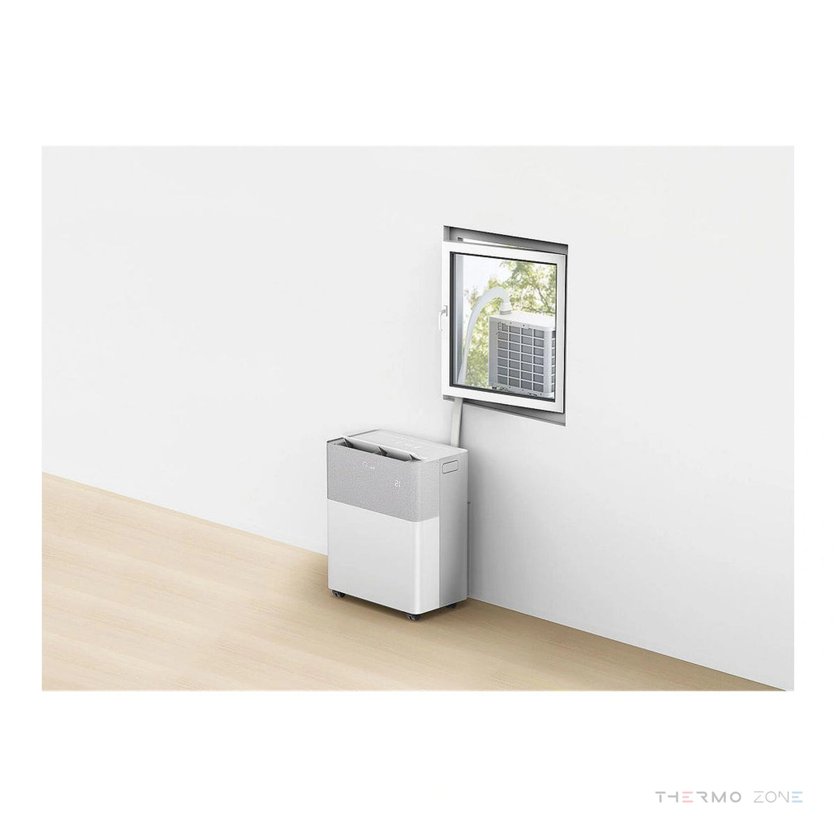 Midea Porta Split Installation der mobilen Klimaanlage am Fenster