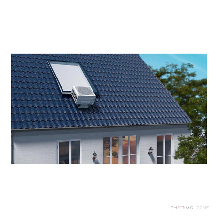 Midea Porta Split mobile Klimaanlage mit Außengerät auf dem Dach installiert