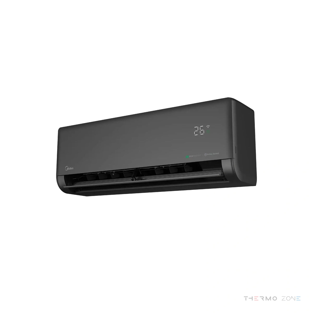 Midea Solstice AI Wandklimaanlage schwarz Innengerät Perspektive rechts