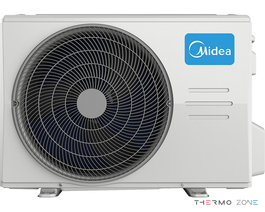 Midea Xtreme Save Blue R290 MOX331-12HFN7-QRD6GW Außeneinheit 3,5 kW Frontansicht