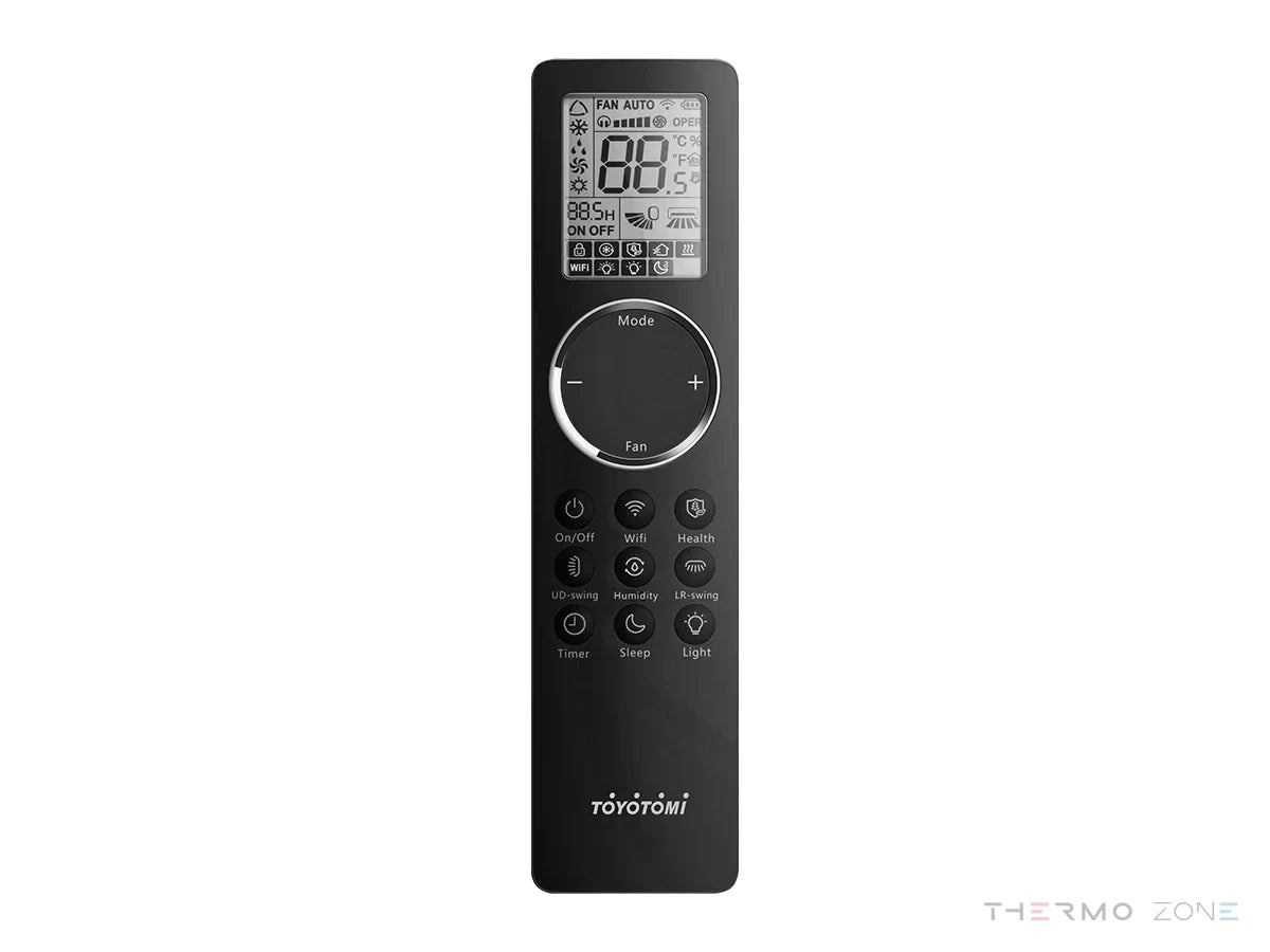 Toyotomi ERAI Black Velvet Fernbedienung – Smart Remote mit WiFi-Funktion und KI-Steuerung