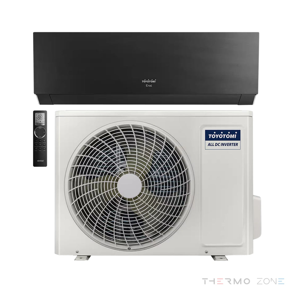 Toyotomi ERAI Black Velvet AI Klimaanlage Set – Innengerät, Außengerät und Fernbedienung
